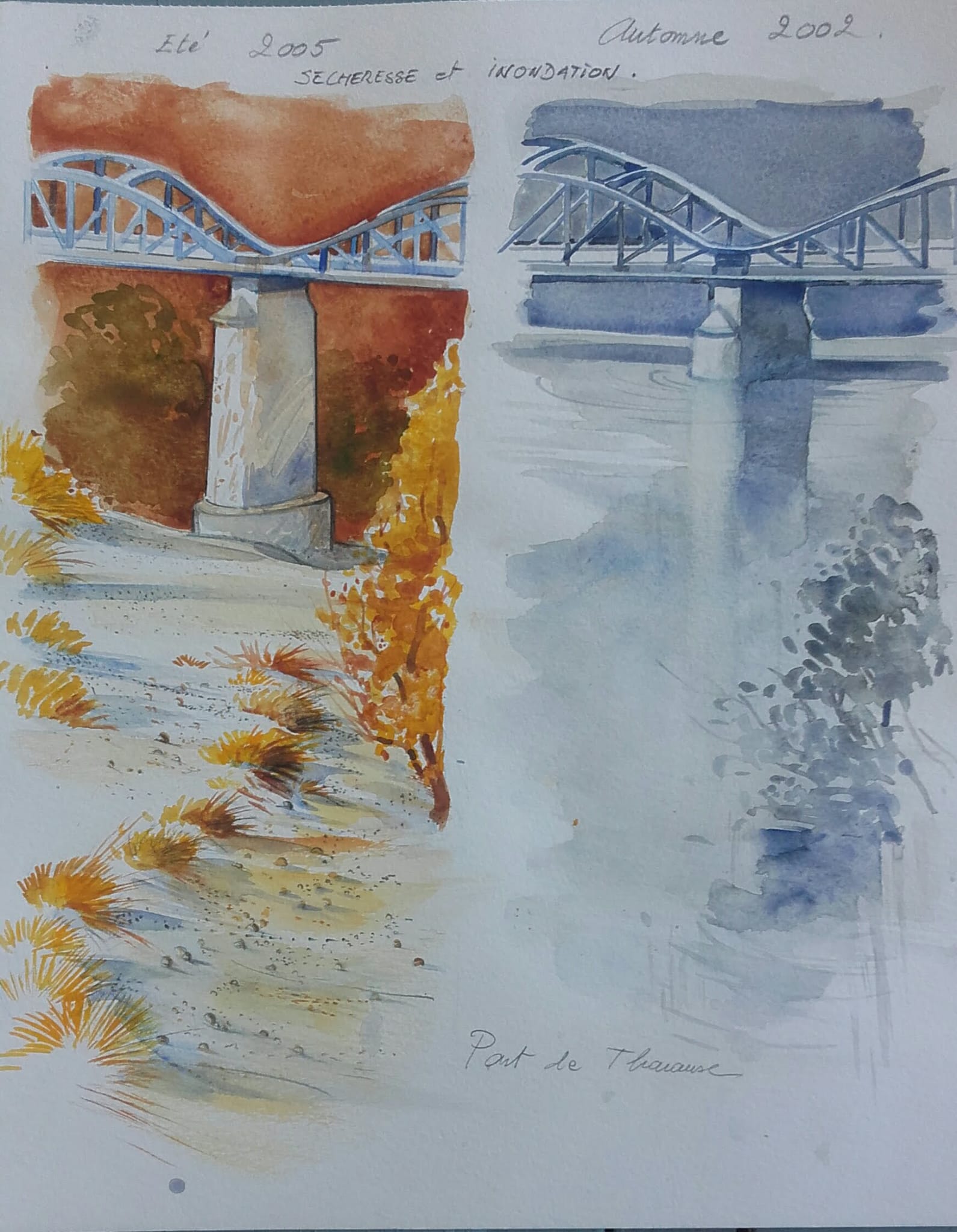 Eté-Hiver sur la Cèze – Format 29,7 x 21 encadré