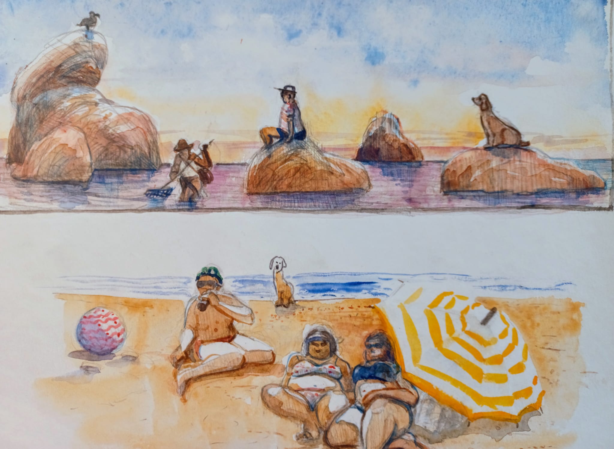 Jeux de plage – Format 29,7 x 21 encadré