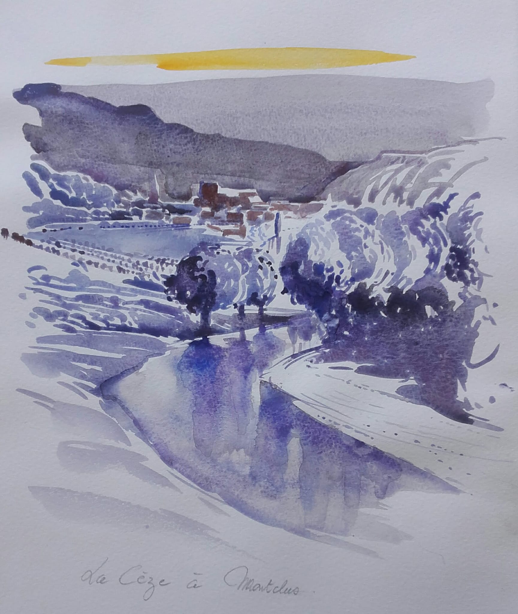 La Cèze à Montclus – Format 29,7 x 21 encadré