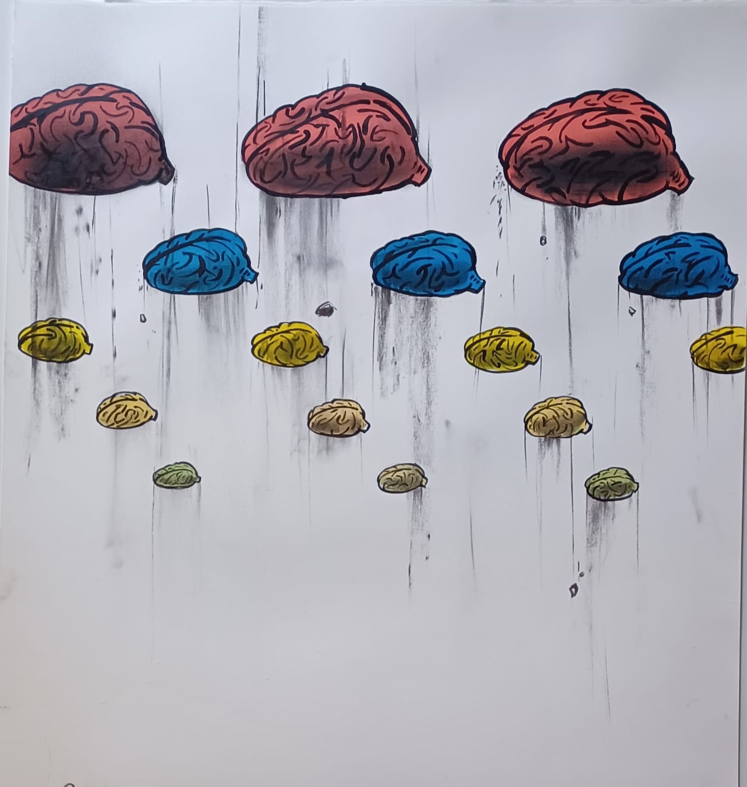 La chute des cerveaux – Format 65 x 50