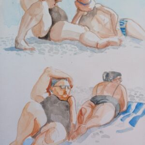La sieste - Format 29,7 x 21 encadré