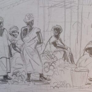 Le marché de Zighinchor - Format : 21 x 29,7