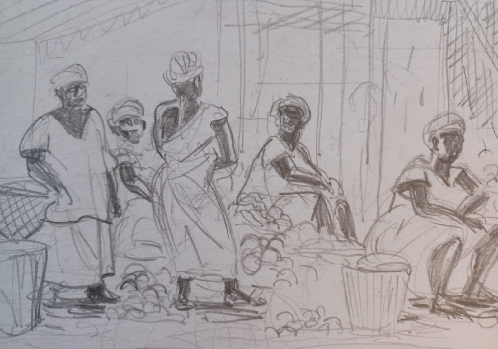 Le marché de Zighinchor – Format : 21 x 29,7