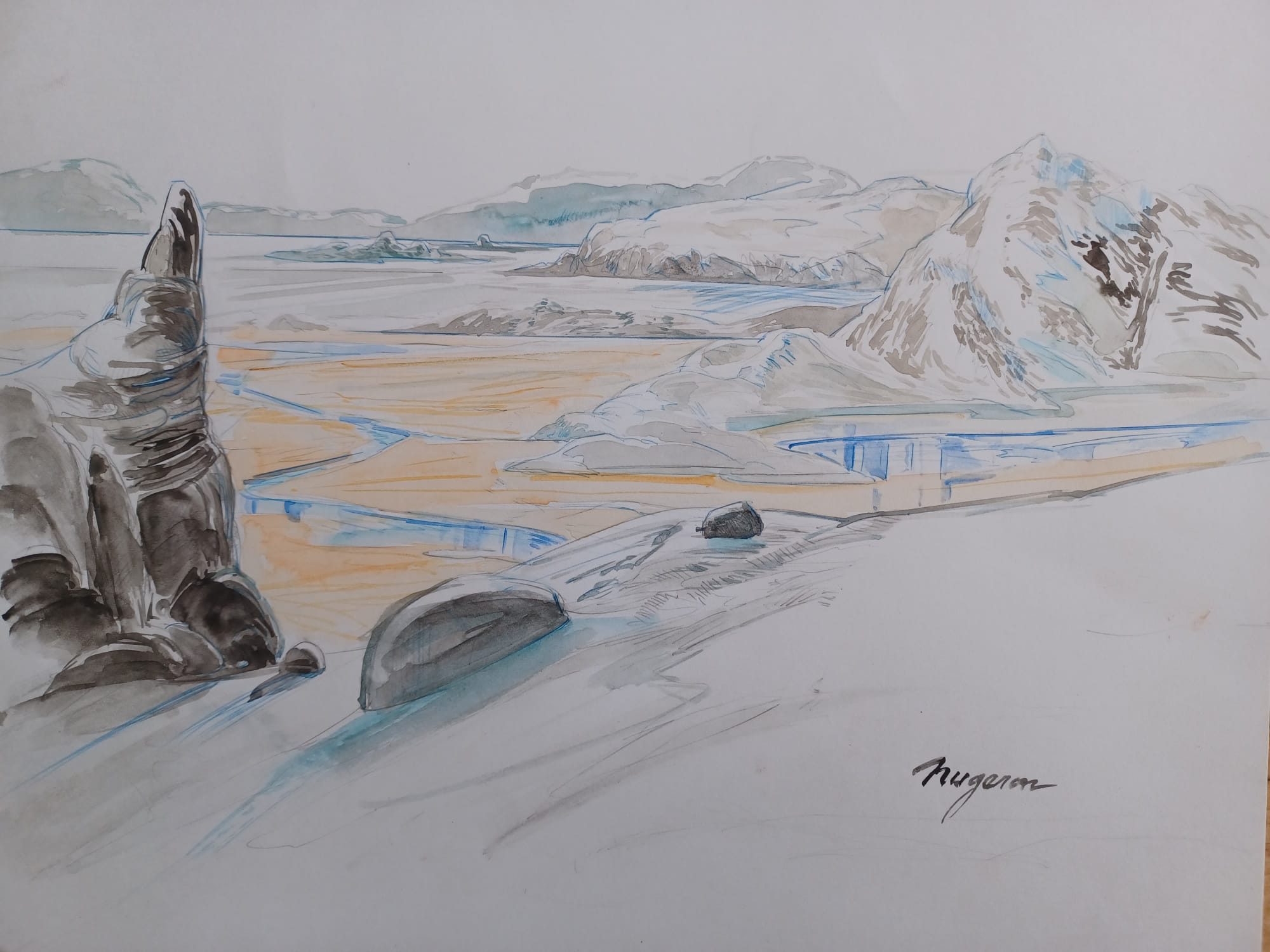 Oued en hiver – Format 29,7 x 21