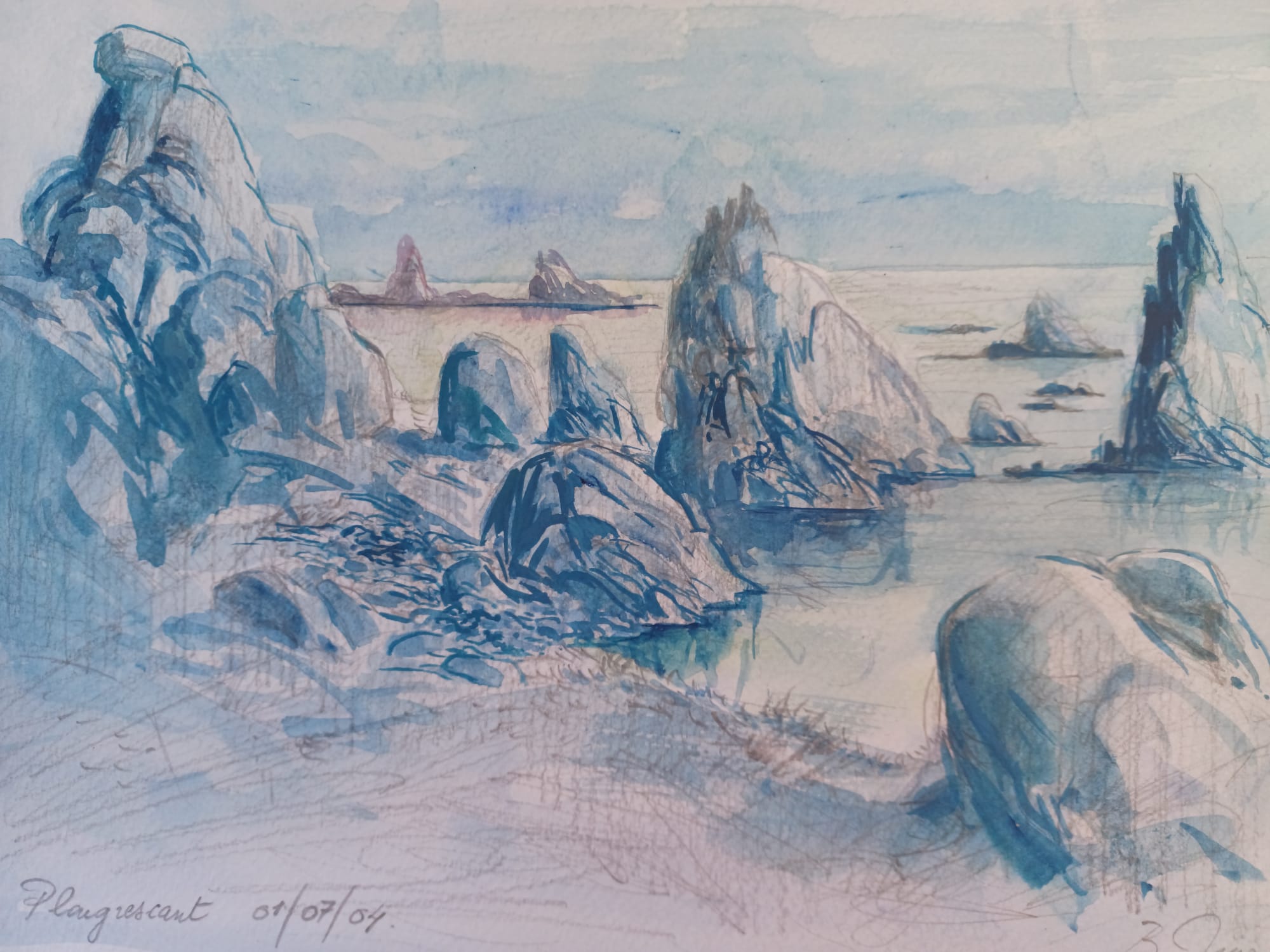Les rochers de Trégastel – Format 29,7 x 21 encadré