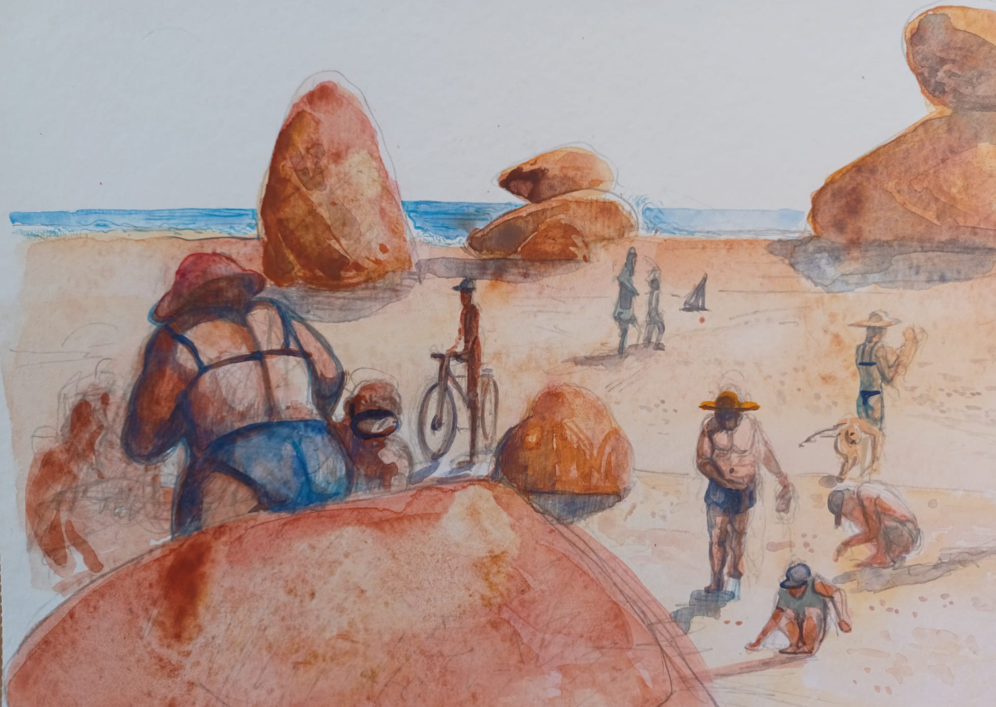 Roches debout – Format 29,7 x 21 encadré