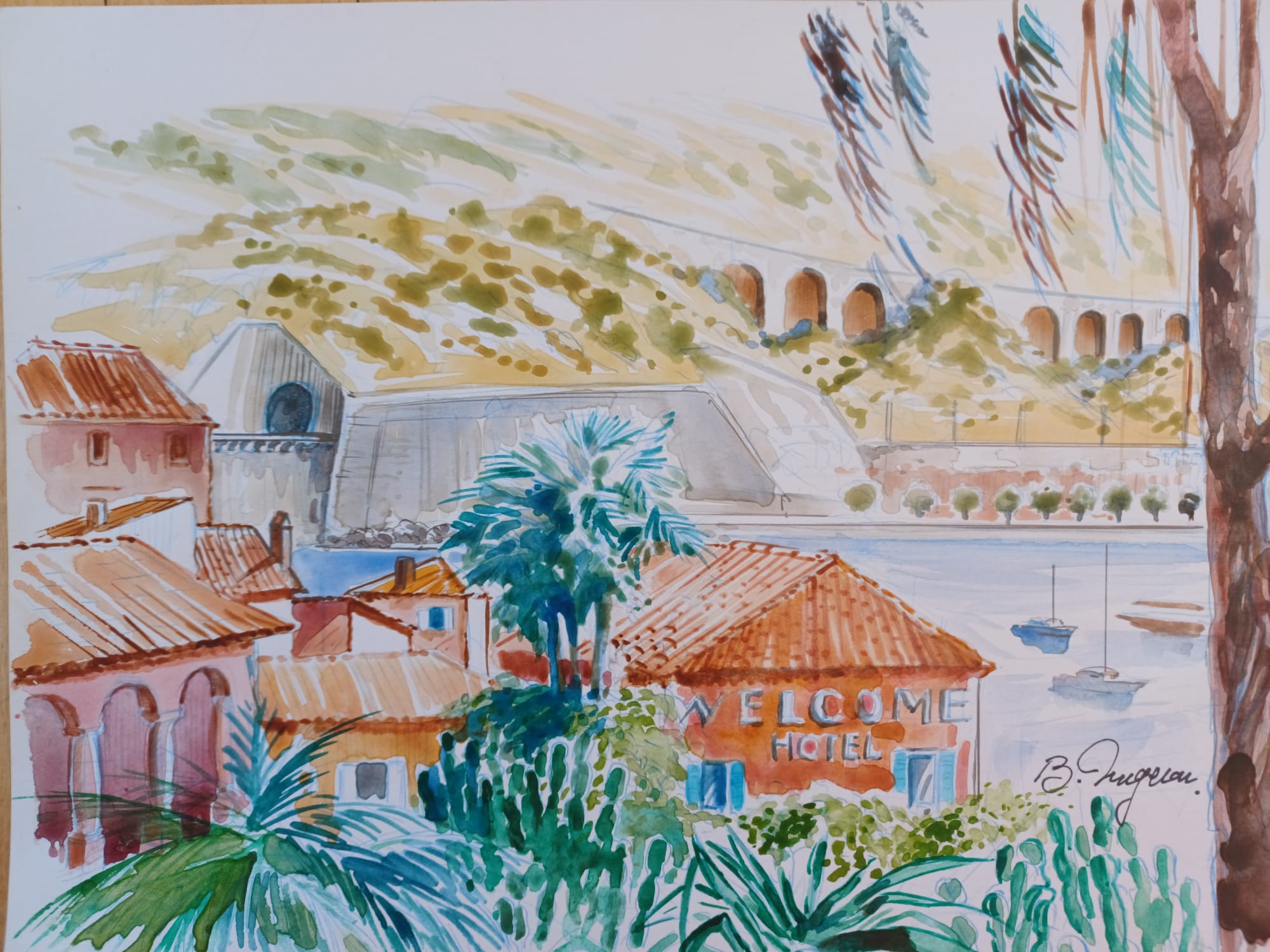 Villefranche-sur-Mer – Format 29,7 x 21 encadré