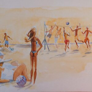 Volley beach - Format 29,7 x 21 encadré