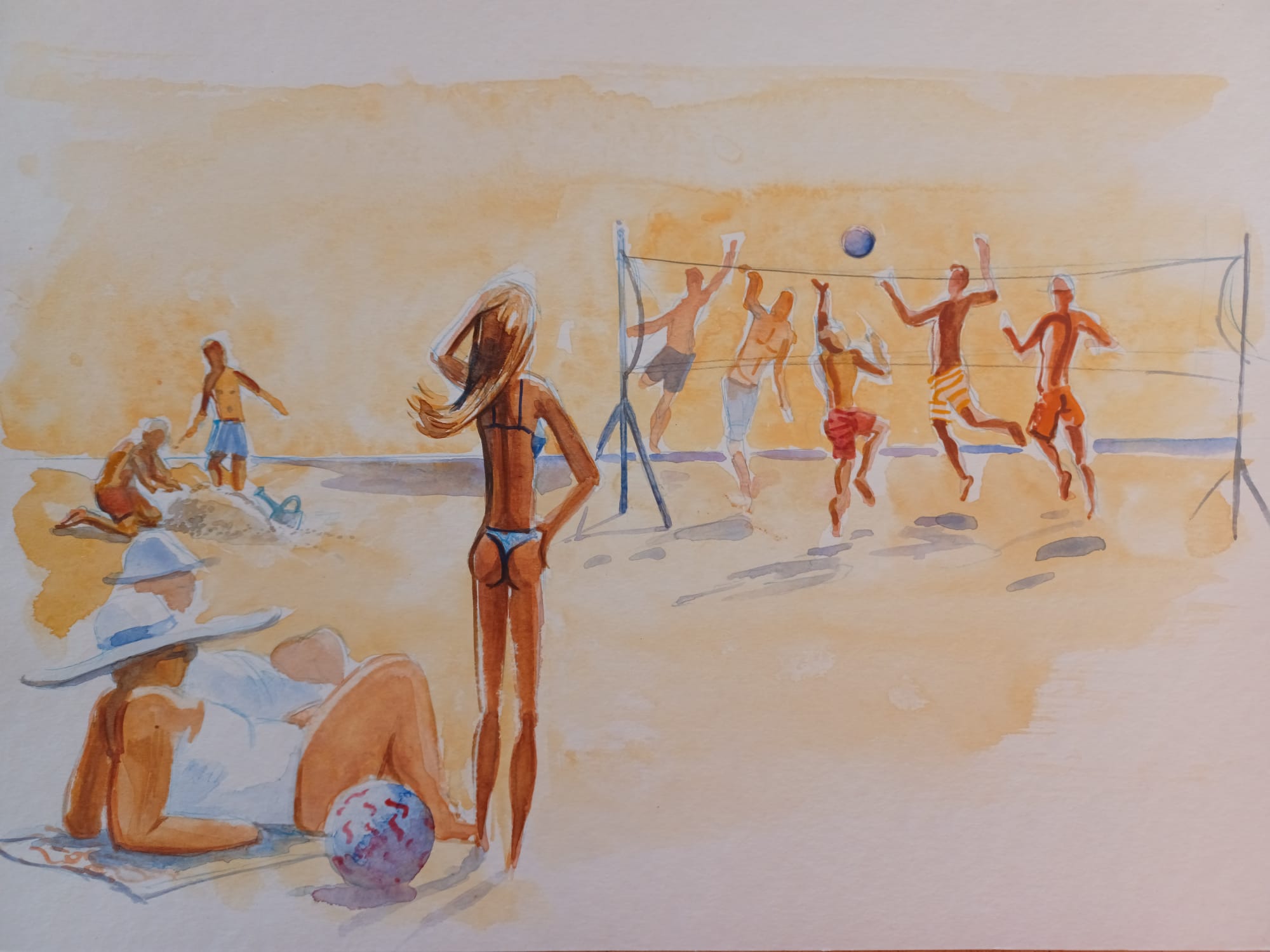 Volley beach – Format 29,7 x 21 encadré