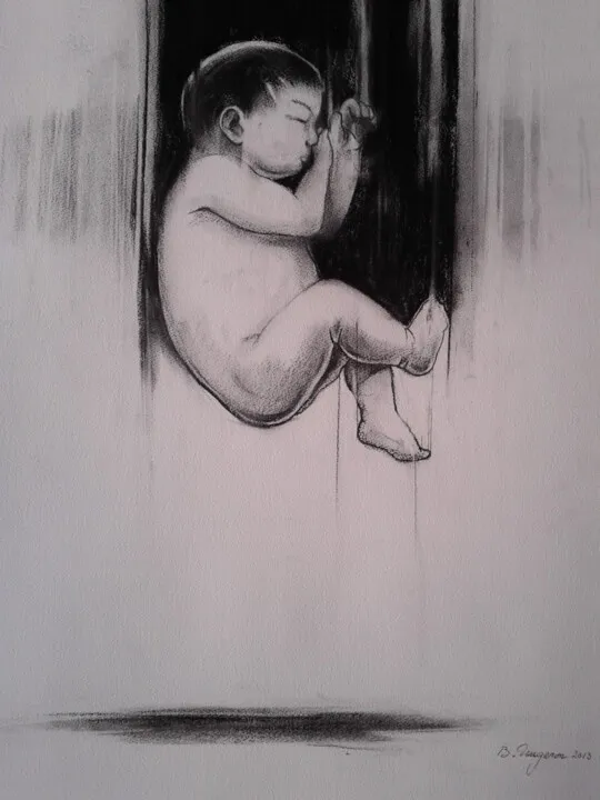 L&rsquo;enfance de la chute – Format 80 x 55 cm