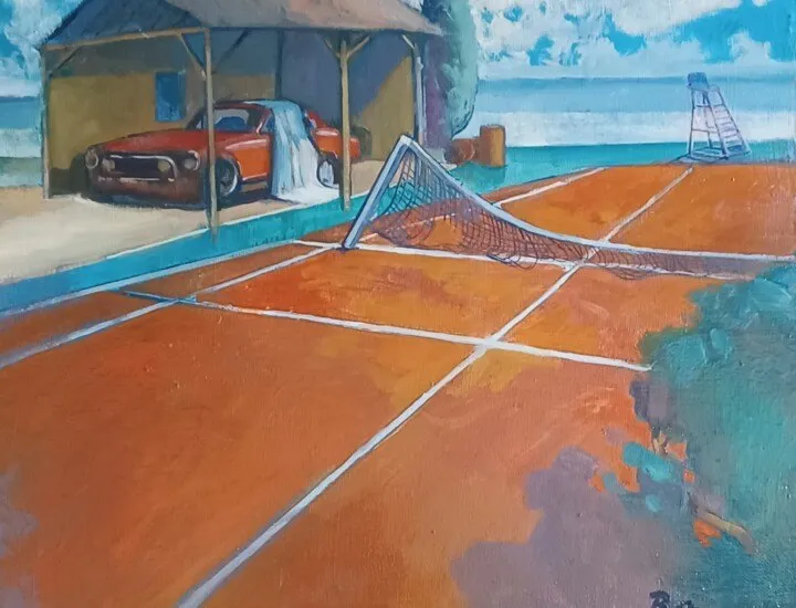 Tennis abandonnée – Format 44 x 54 cm