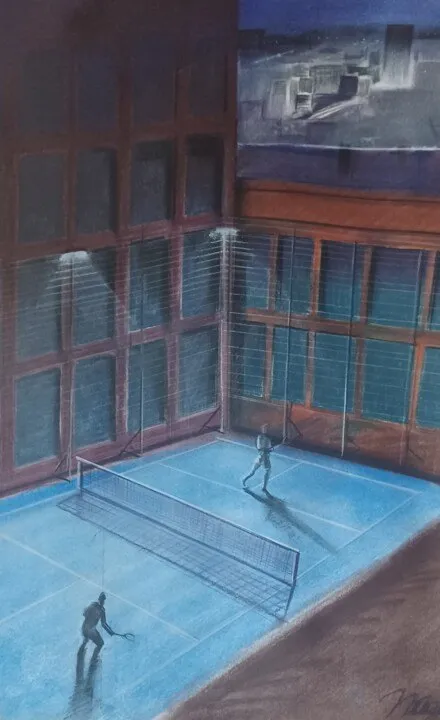 Tennis nocturne – Format 51 x 36 cm